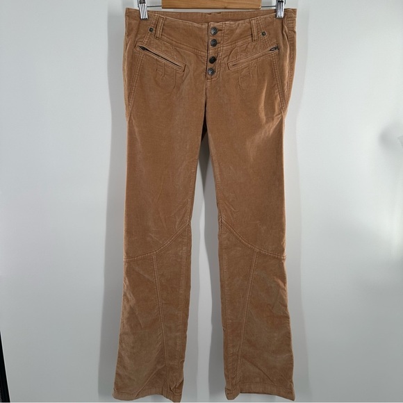 Free People Hit Back Slim Flare Corduroy Amber Pants - Picture 5 of 13
